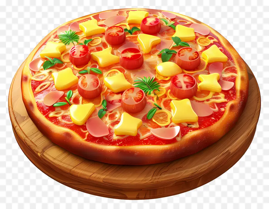 Pizza Havaiana，Pizza Decorativa PNG