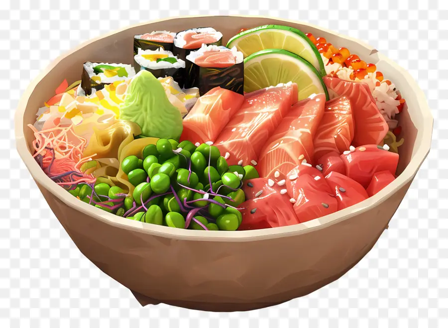 Poké Tigela，Tigela De Sushi PNG