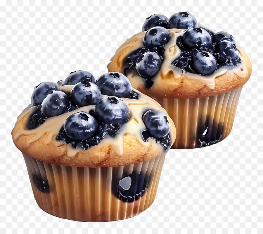 Muffins De Mirtilo，Cozido PNG