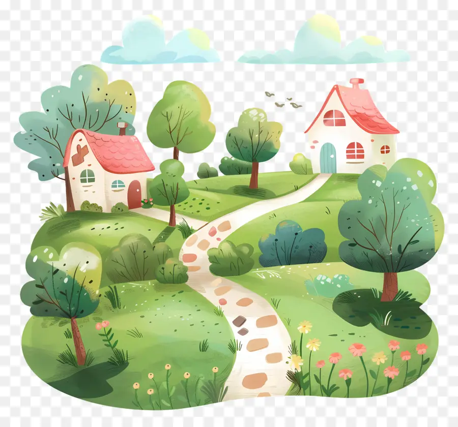 Estrada Da Vila，Casa Doodle PNG