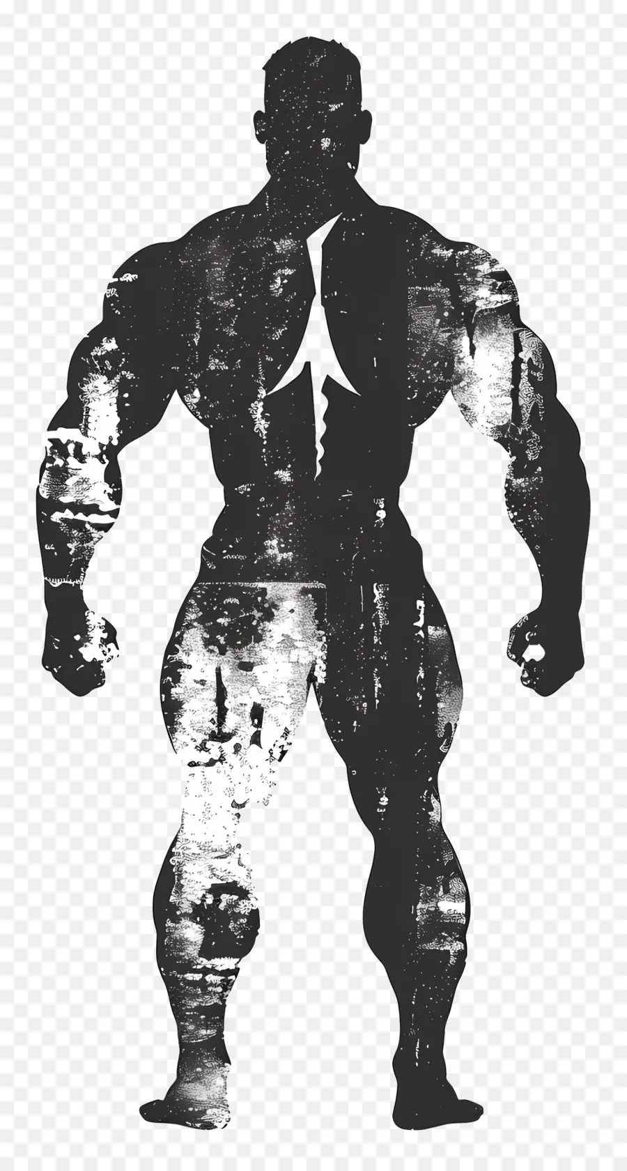 Silhueta De Homem Musculoso，Silhueta Muscular PNG