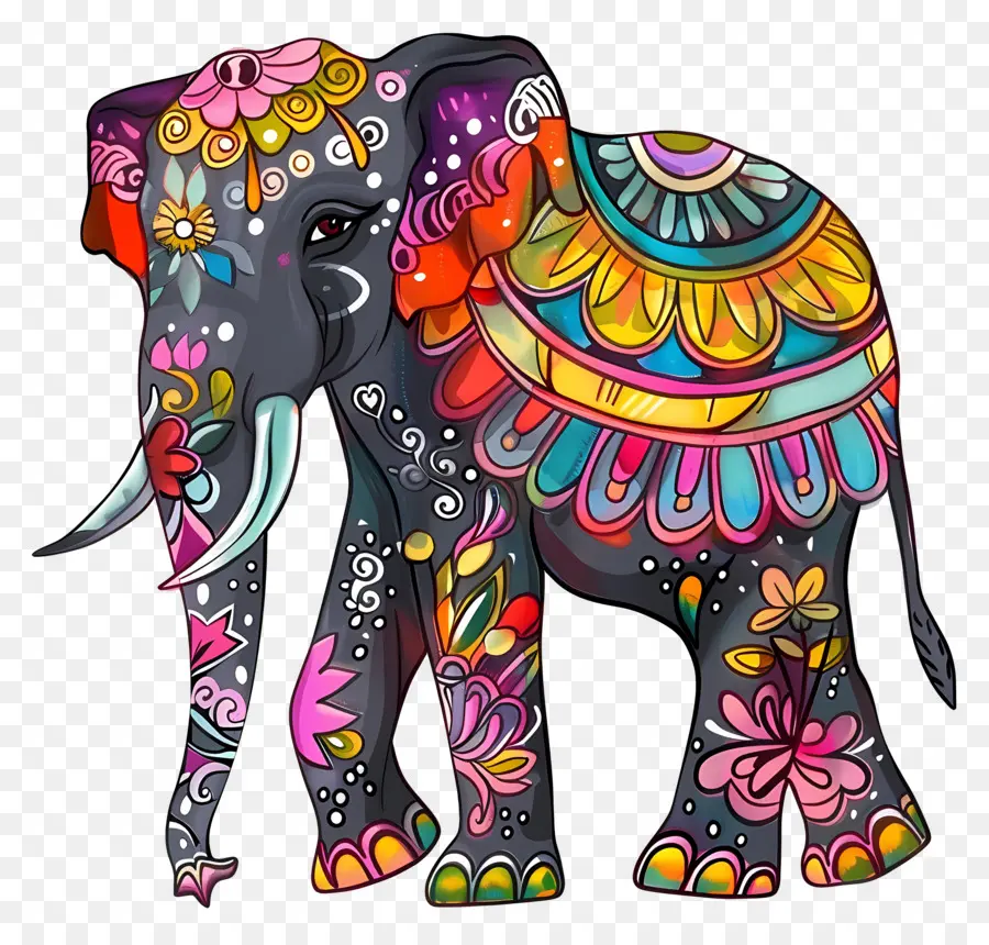 Elefante Indiano，Elefante Decorado PNG