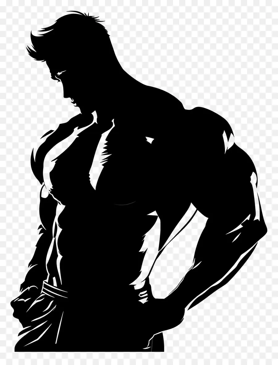 Silhueta De Homem Musculoso，Homem Musculoso PNG