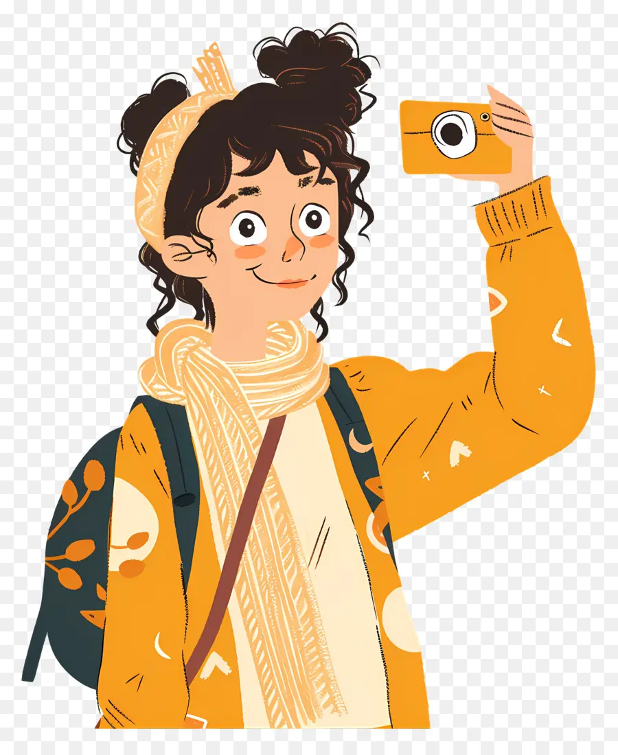 Mulher Tirando Selfie，Menina Com Câmera PNG