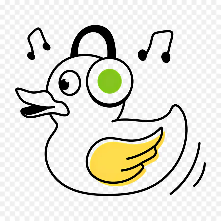 Pato，Pato Com Fones De Ouvido PNG