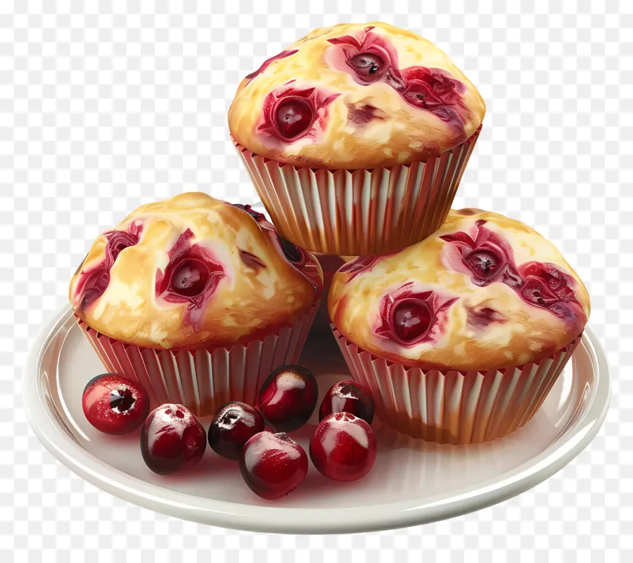 Muffins De Cranberry，Bagas PNG