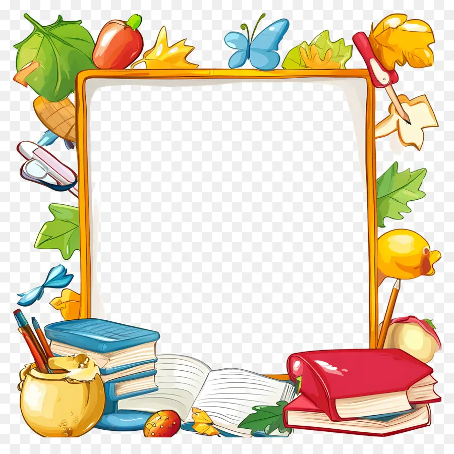 Quadro Escolar，Livros PNG