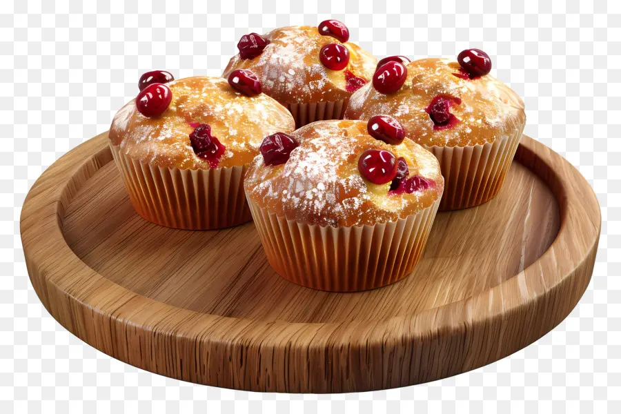 Muffins De Cranberry，Bolinhos PNG