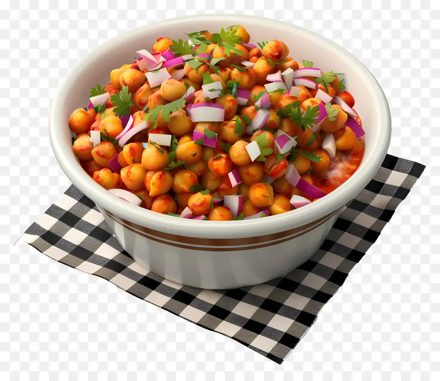 Tigela De Chana Chaat，Salada De Grão De Bico PNG