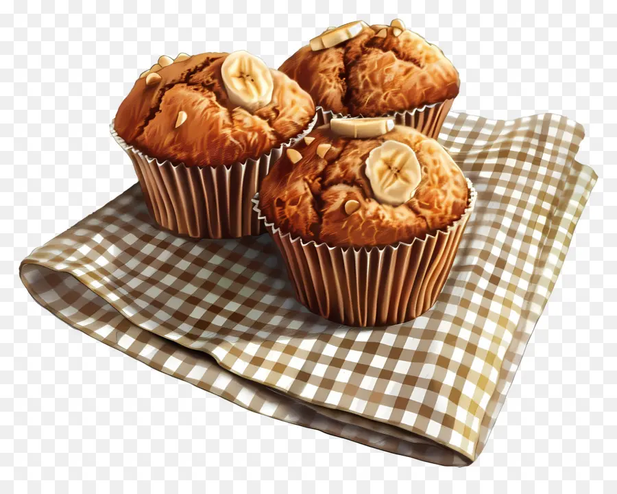 Muffins De Banana Noz，Muffins PNG