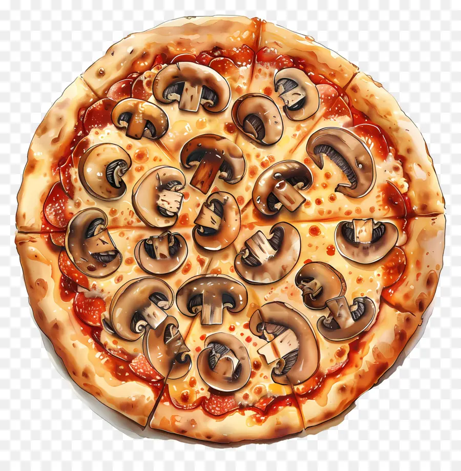 Pizza De Cogumelo，Pizza PNG