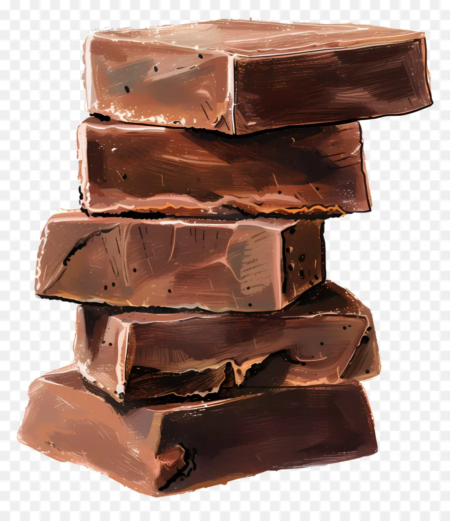 Pilha De Fudge，Barras De Chocolate PNG