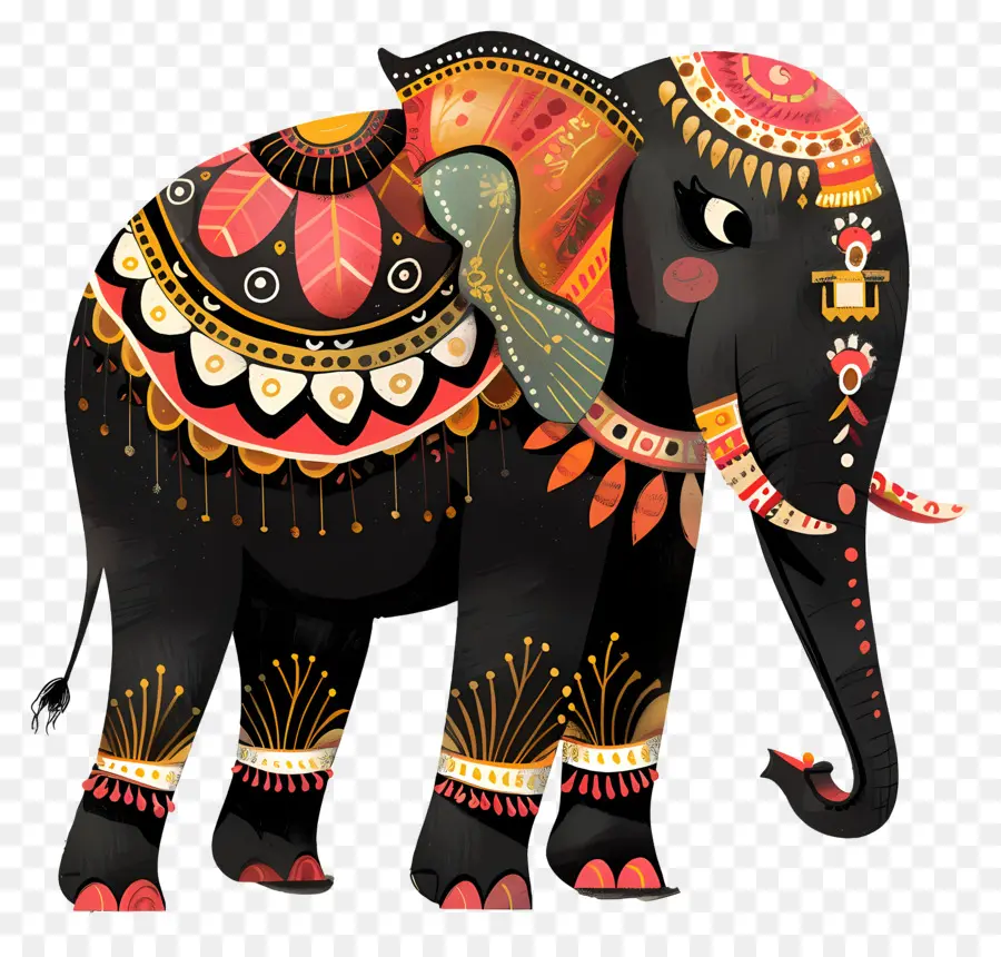 Elefante Indiano，Elefante Decorado PNG