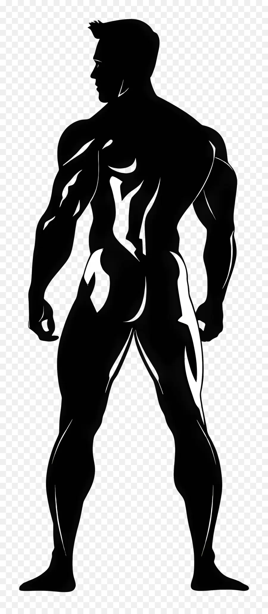 Silhueta De Homem Musculoso，Silhueta Muscular PNG