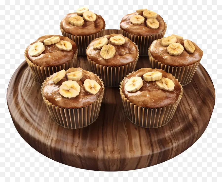 Muffins De Banana Noz，Muffins De Banana PNG