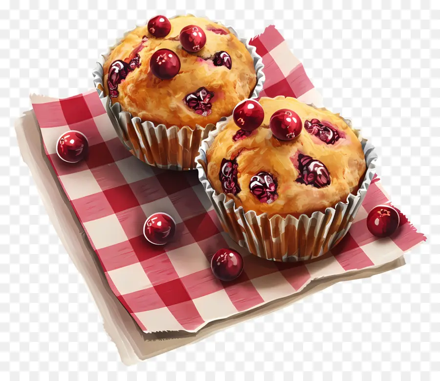 Muffins De Cranberry，Bolinhos PNG