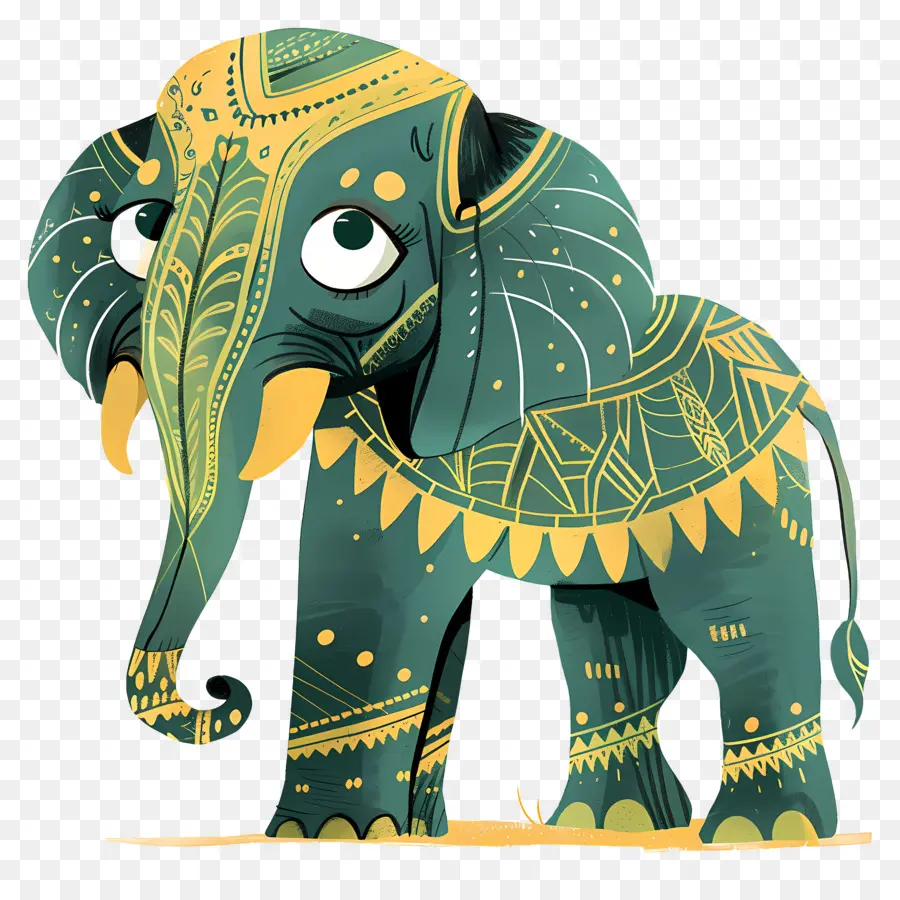 Elefante Indiano，Elefante Decorativo PNG