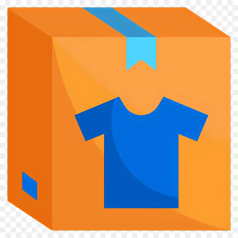 Caixa De Roupas，Caixa Laranja Com Camisa Azul PNG