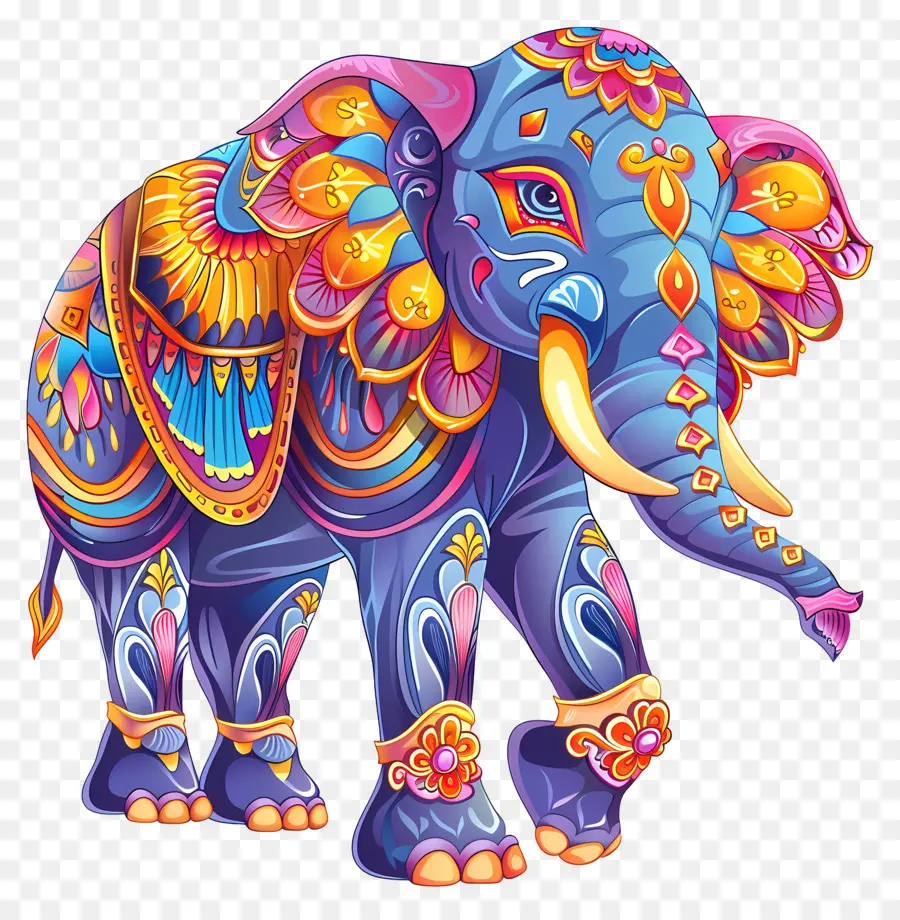 Elefante Indiano，Elefante Decorado PNG