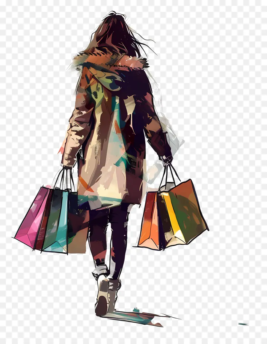 Mulher Fazendo Compras，Mulher De Compras PNG