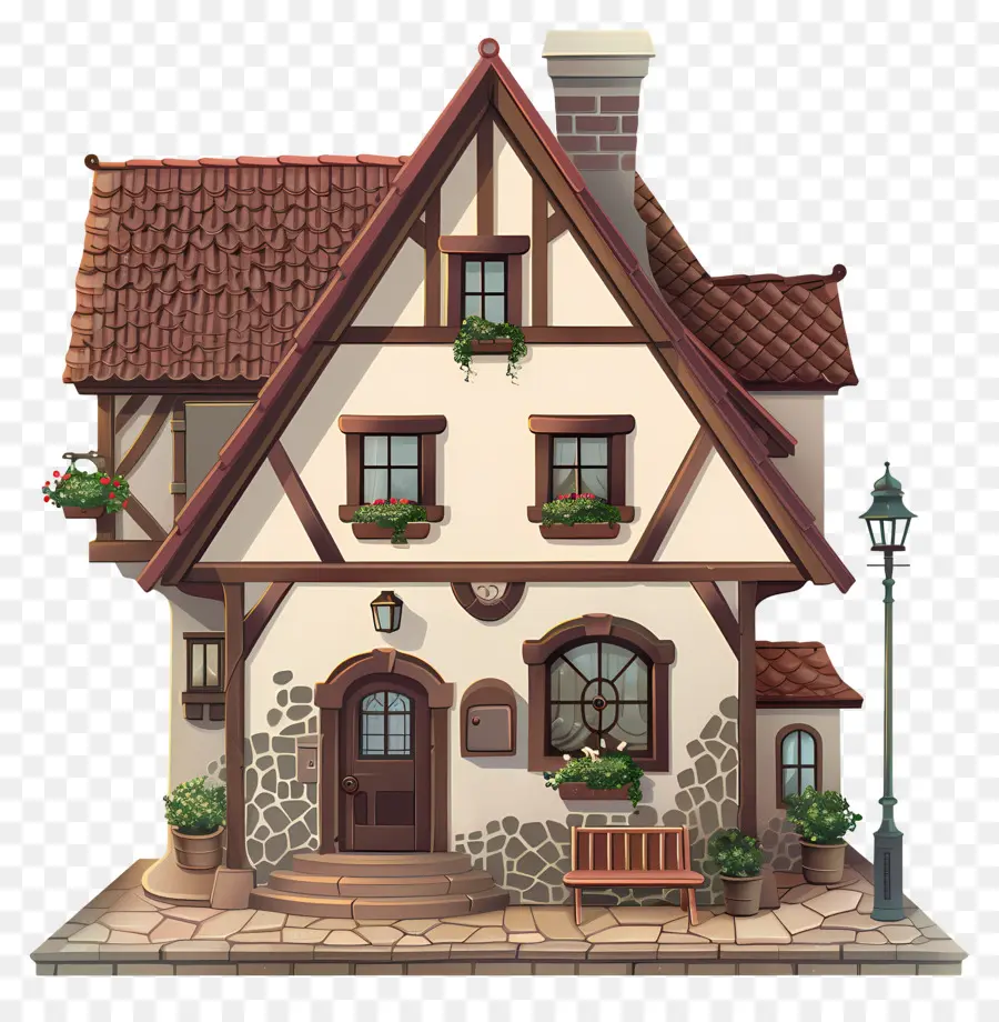 Pequena Casa Europeia，Casa Pequena E Fofa De Doodle PNG