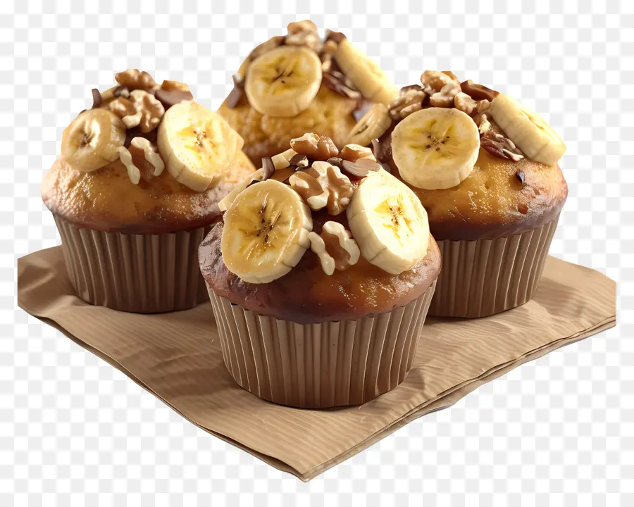 Muffins De Banana Noz，Muffins PNG