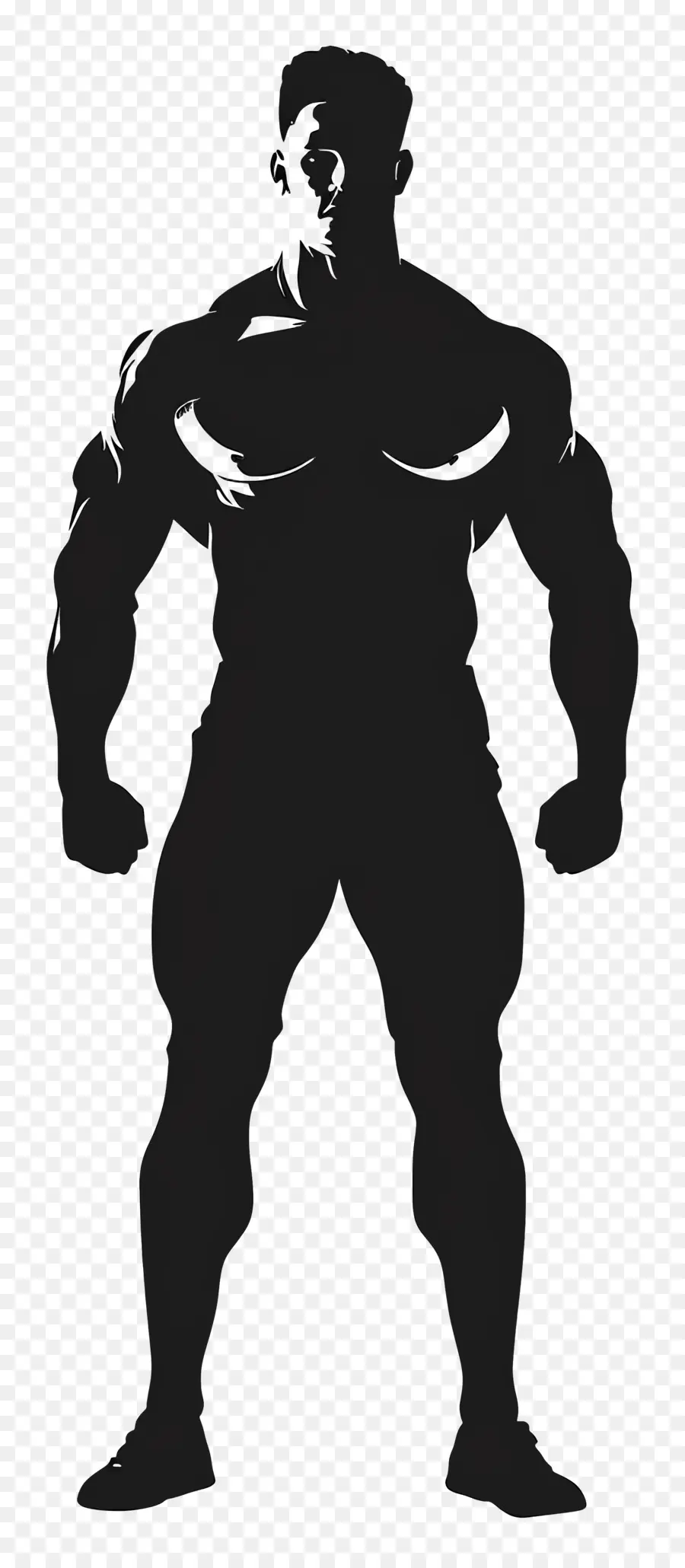 Silhueta De Homem Musculoso，Silhueta Muscular PNG