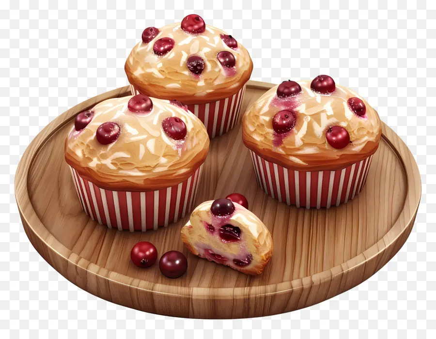 Muffins De Cranberry，Bolinhos PNG