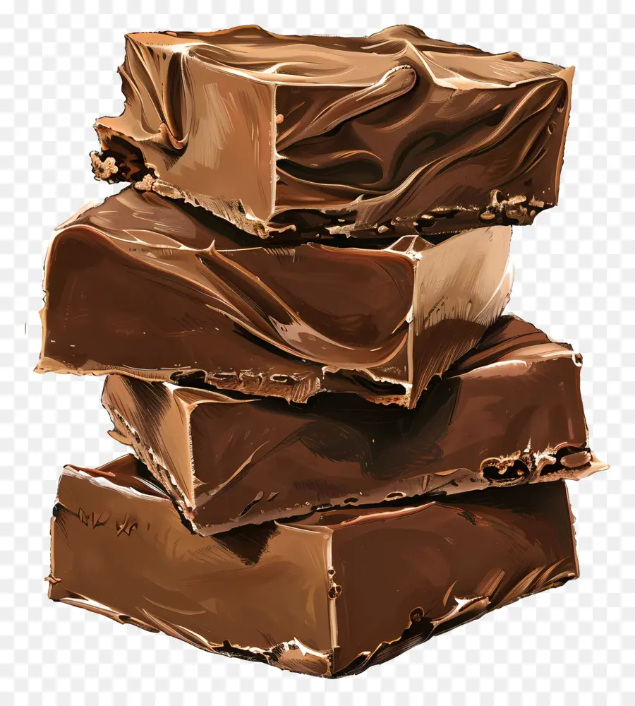 Pilha De Fudge，Barras De Chocolate PNG