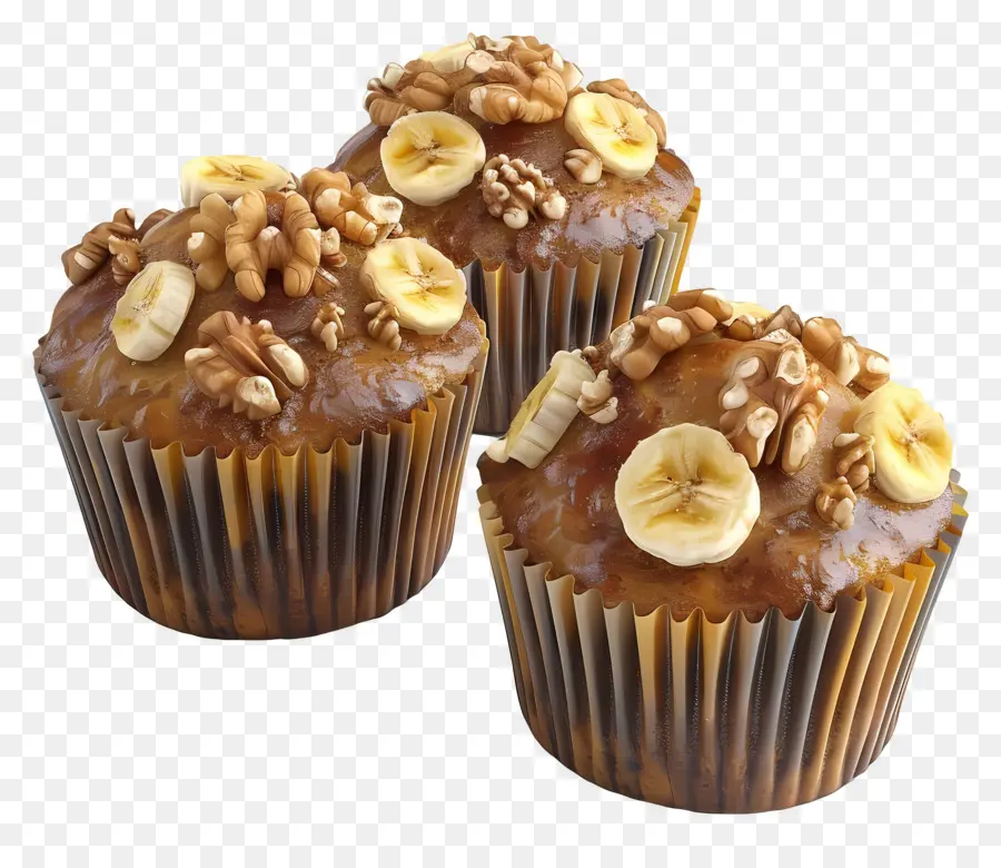 Muffins De Banana Noz，Muffins PNG