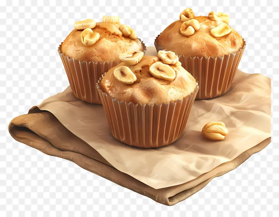 Muffins De Banana Noz，Muffins PNG