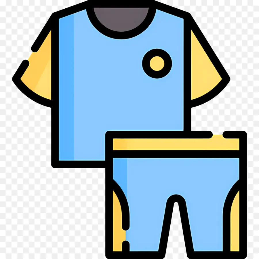 Roupas，Roupa Desportiva Azul E Amarela PNG