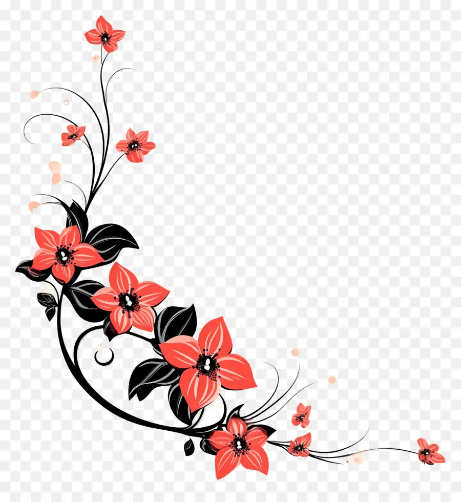 Canto Floral，Desenho Floral PNG