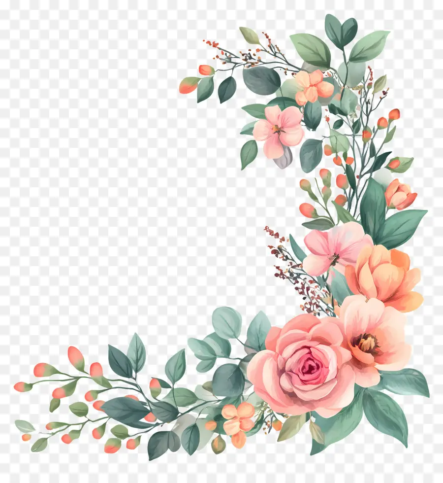 Canto Do Casamento，Canto Floral PNG