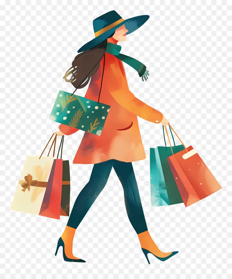 Mulher Fazendo Compras，Mulher De Compras PNG