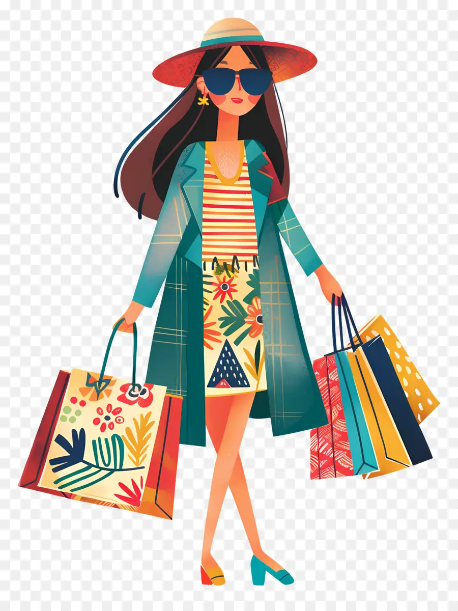 Mulher Fazendo Compras，Mulher De Compras PNG