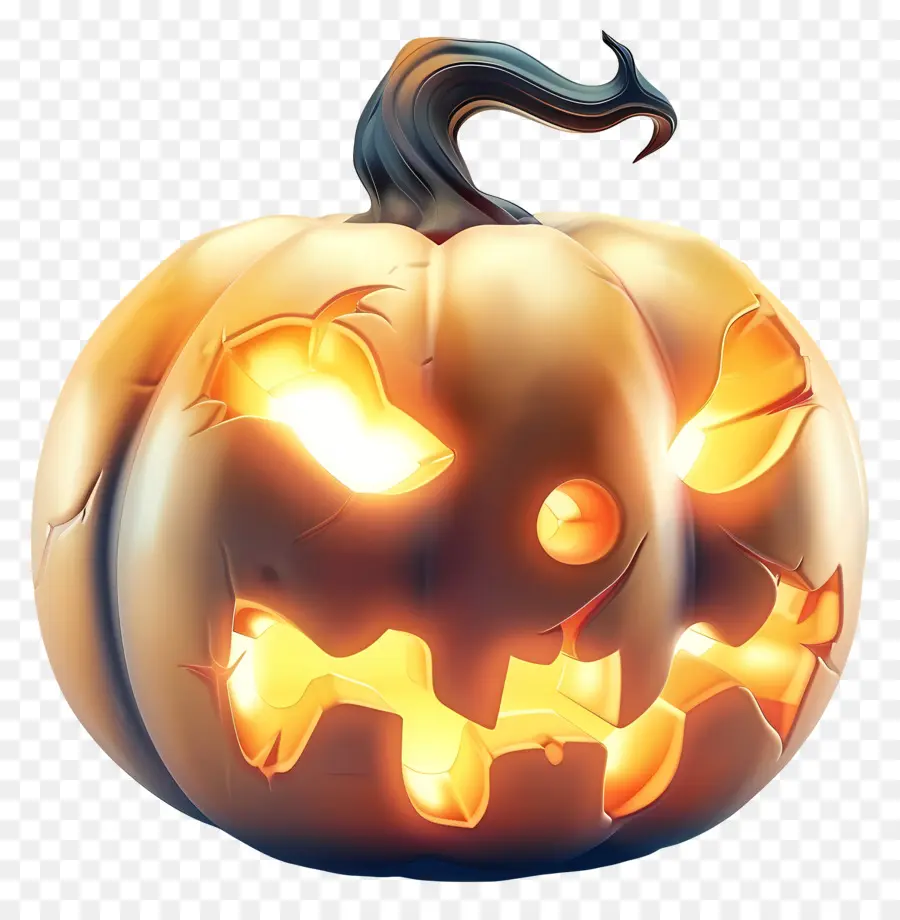 Abóbora De Halloween Brilhante，Abóbora Assustadora PNG