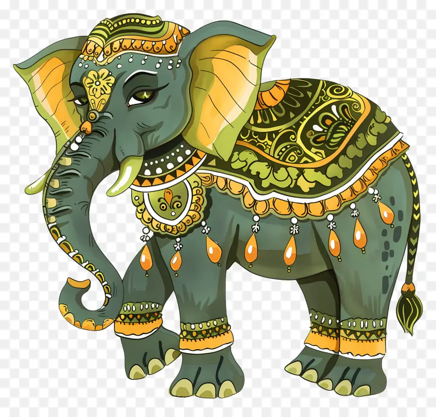 Elefante Indiano，Elefante Decorado PNG