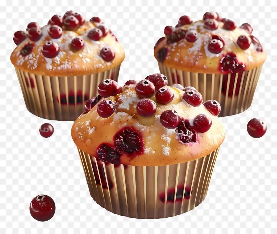 Muffins De Cranberry，Muffins De Frutas Vermelhas PNG