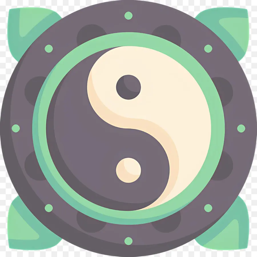 Yin Yang，Símbolo Yin Yang Com Tartaruga PNG