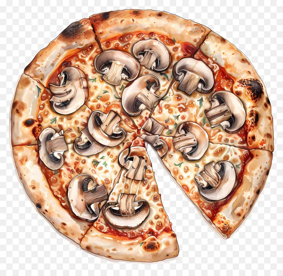 Pizza De Cogumelo，Pizza PNG