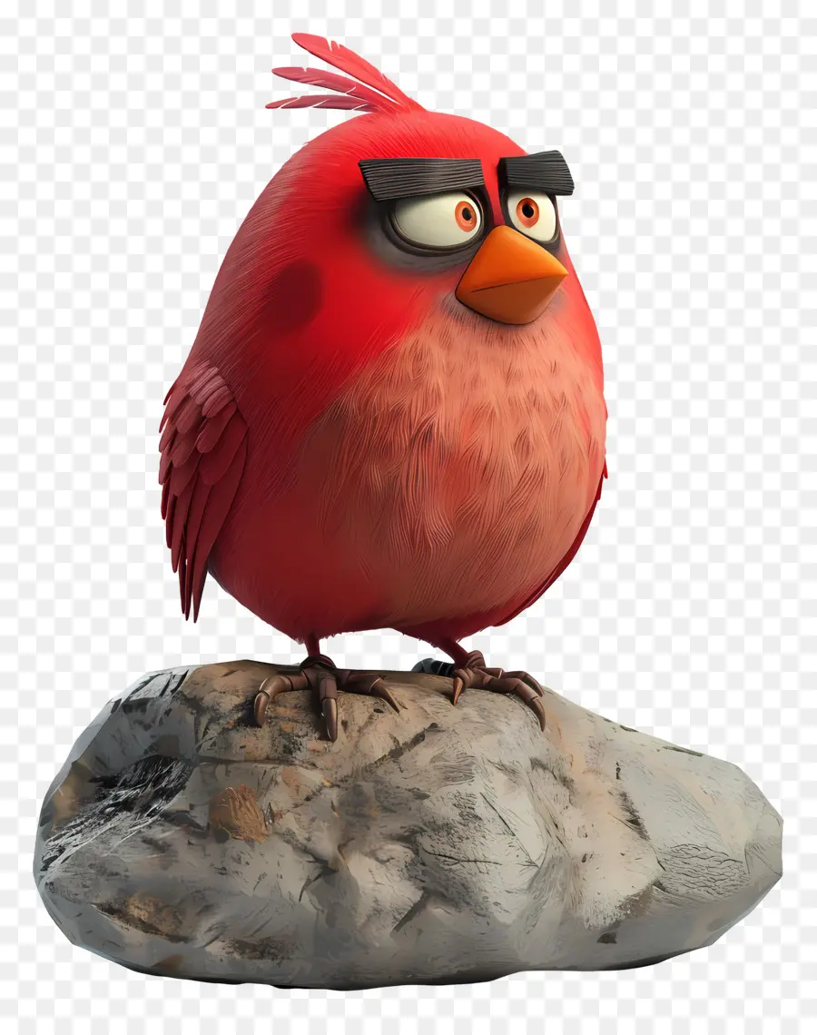 Pássaro Vermelho，Pedra PNG