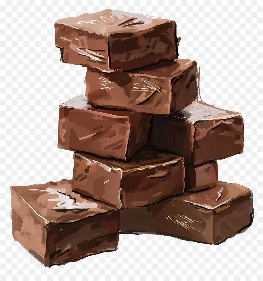 Pilha De Fudge，Cubos De Chocolate PNG