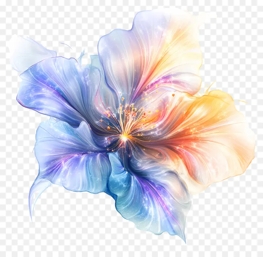 Bom Dia，Flor Azul PNG