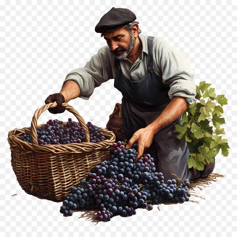 Colheita De Uvas，Uvas PNG