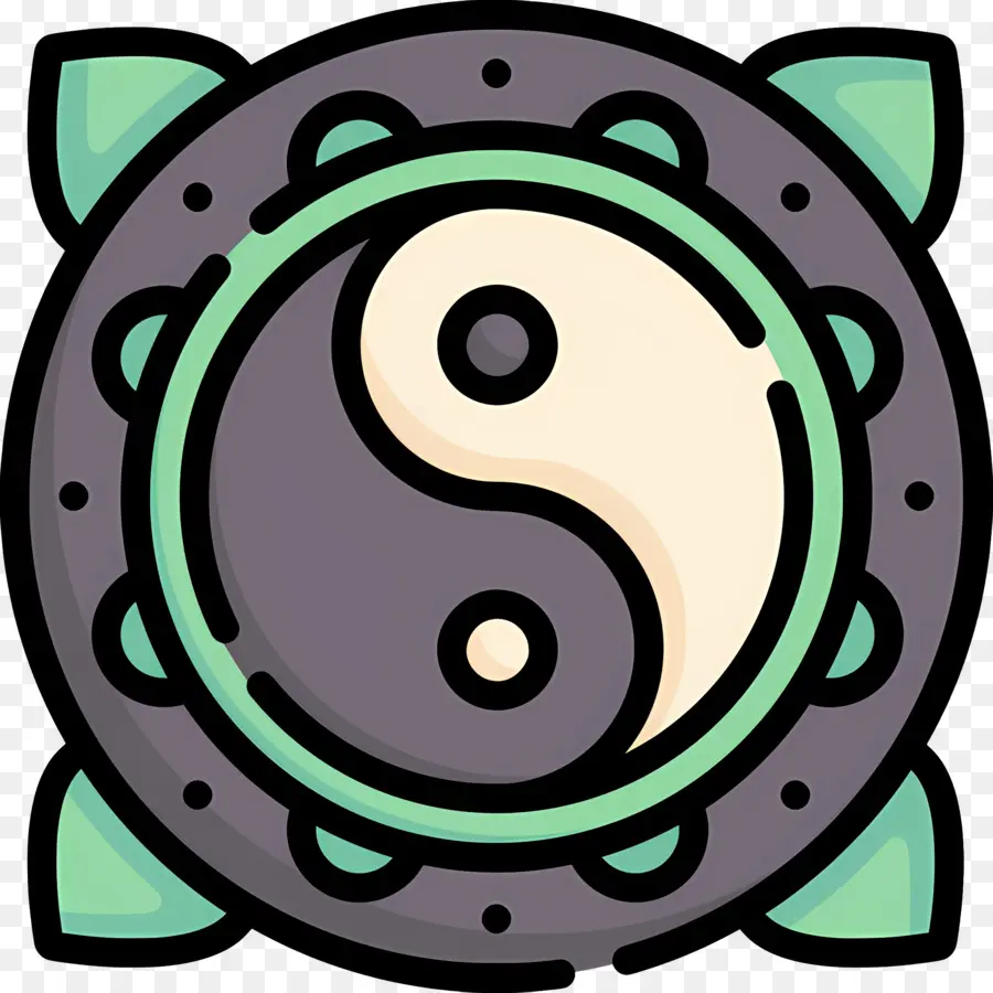 Yin Yang，Símbolo Yin Yang Com Tartaruga PNG