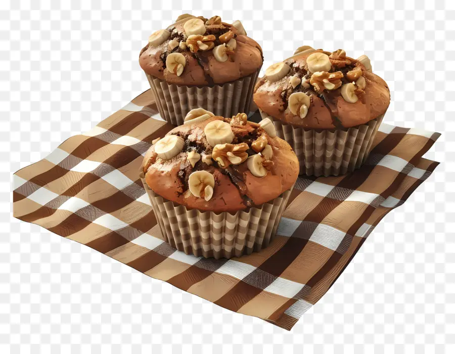 Muffins De Banana Noz，Muffins PNG