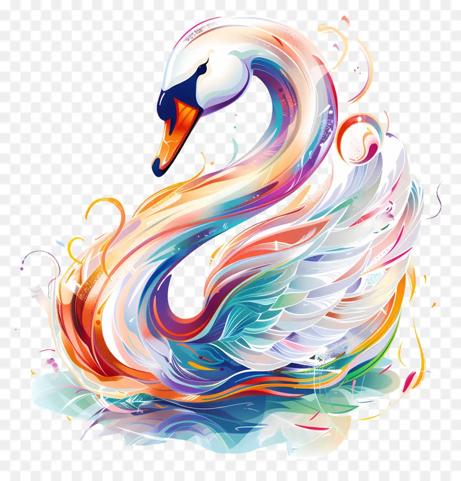 Cisne Fofo，Cisne Colorido PNG