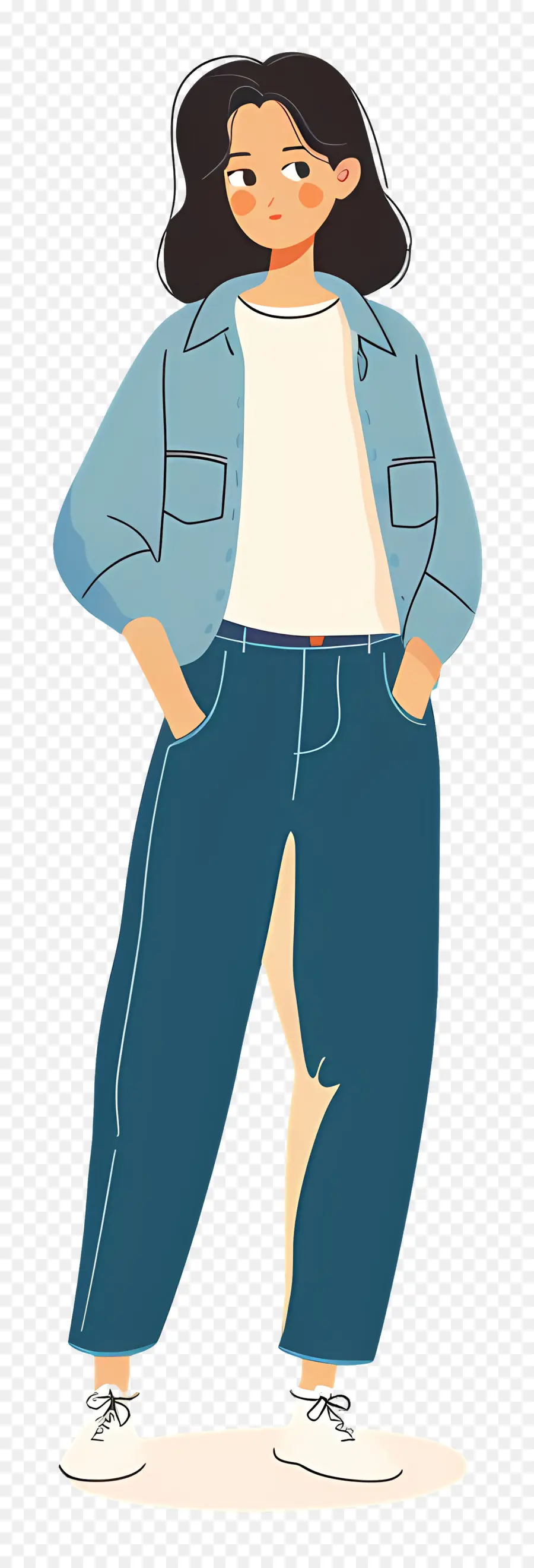 Mulher De Jeans，Garota Com Roupas Casuais PNG