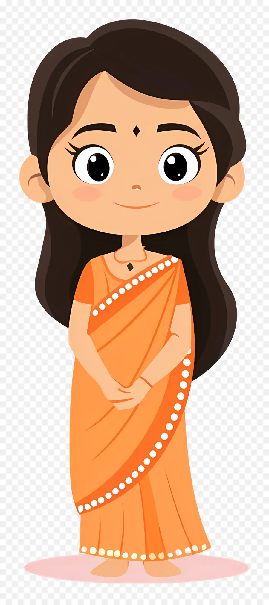 Garota De Saree，Garota Em Sari Laranja PNG